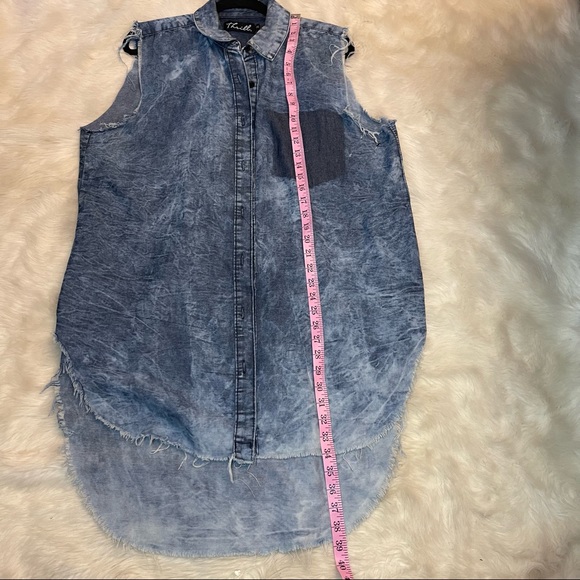 Thrive Sleeveless High Low Button Down Shirt - Picture 6 of 12
